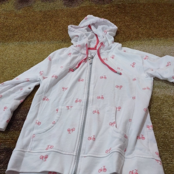 Coral Bay Ladies Zip Up Petite Hoodie White - Picture 5 of 14